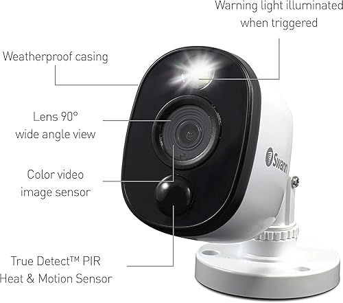 Miniatura 6 de Swann Sistema de cámara de seguridad para el hogar con disco duro de 2 TB, cámara de 8 canales 4, 4K Ultra HD DVR, CCTV de vigilancia con cable para