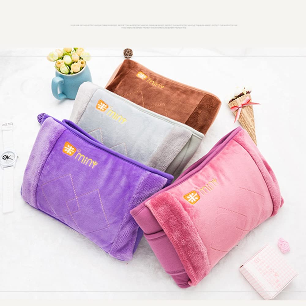 Borsa dell' Acqua Calda Borraccia scaldavita Ricaricabile, con Fodera in Peluche, Removibile e Lavabile, Ricarica Rapida, Mani, Piedi, Collo e Spalle Caldi. (Color : Purple)