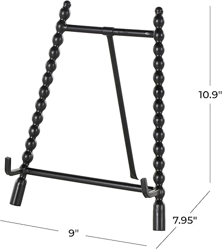 Miniatura 6 de Deco 79 Caballete de exhibición de metal, caballete de mesa, soporte de exhibición de 7 x 10 x 16 pulgadas, dorado