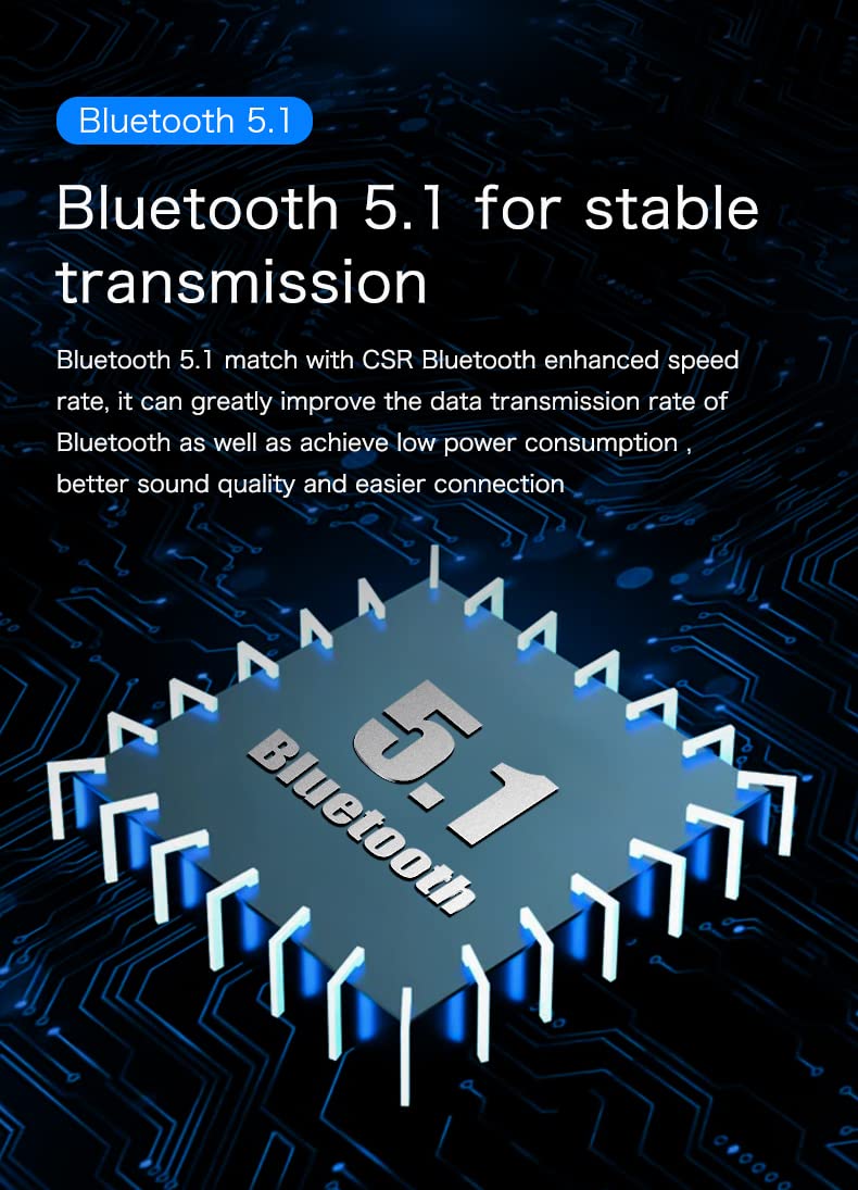 Intercomunicador de Casco Motocicleta Bluetooth 5.1, Auriculares Intercomunicador Manos Libres por Voz, Hi-Fi Sonido Estéreo,Función FM, Anti-interferencia Auriculares Moto