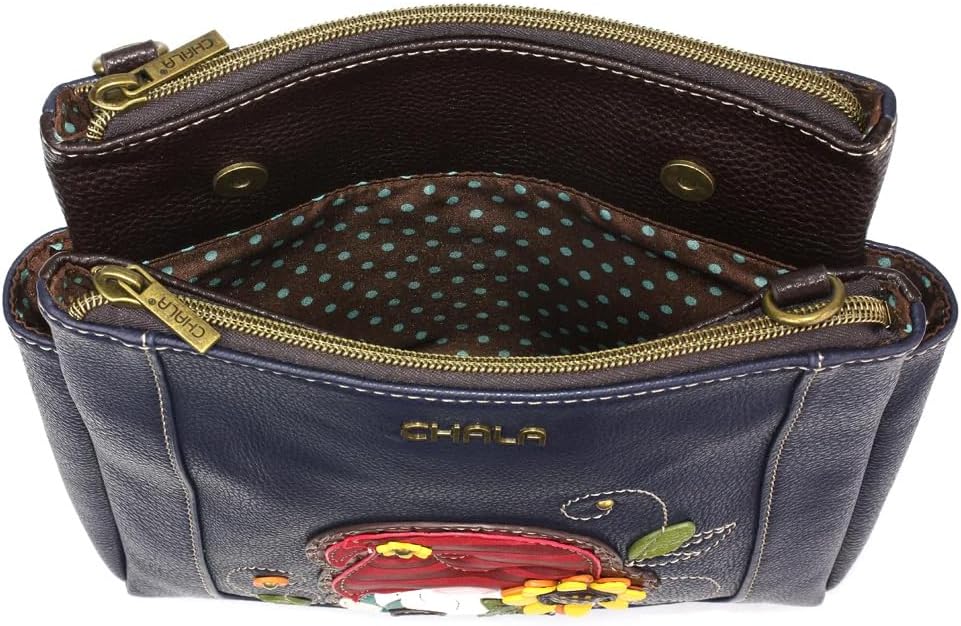 Chala Gnome RFID Protected Vegan Leather Merry Messenger Bag (Navy)