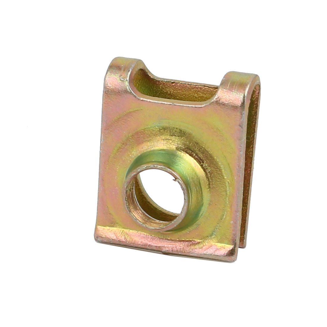 20pcs Spring Steel Speed Fastener U Nut Clip Brass Tone For M4 Screw Bolt Brass Tone