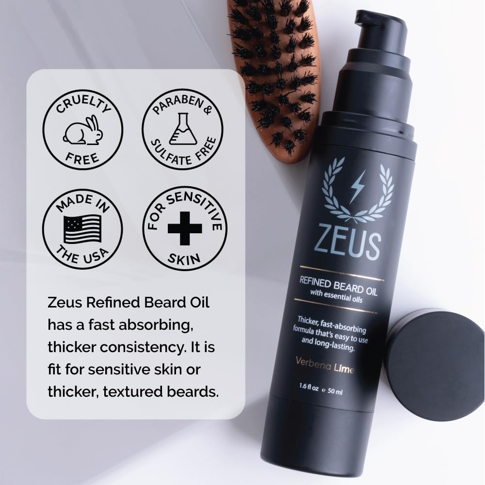 ZEUS Refined Beard Oil for Men, Leave-In Conditioner for Beard & Mustache, Softens Hair, Fights Dryness & Itch (Made in USA) Sandalwood - Image 5