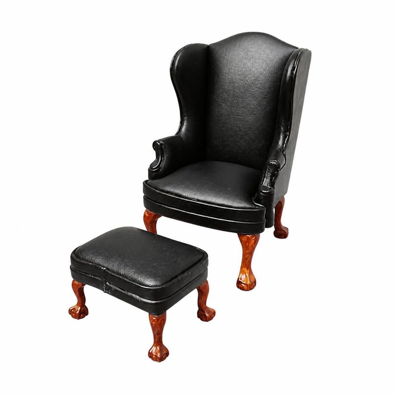 Poltrona con Poggiapiedi Classica, Nero