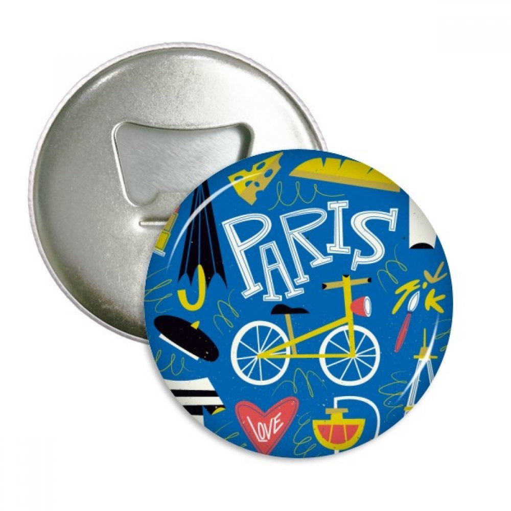 Décapsuleur aimanté Paris souvenir de France lot de 3 badges ronds argentés