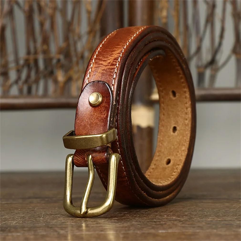 Women's Leather Belt All-Match Vintage Cowhide Denim Pin Buckle Belt