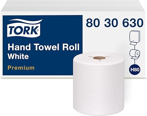 Tork Rollo de toalla de mano blanca H80, Premium, 6 rollos, 8030630
