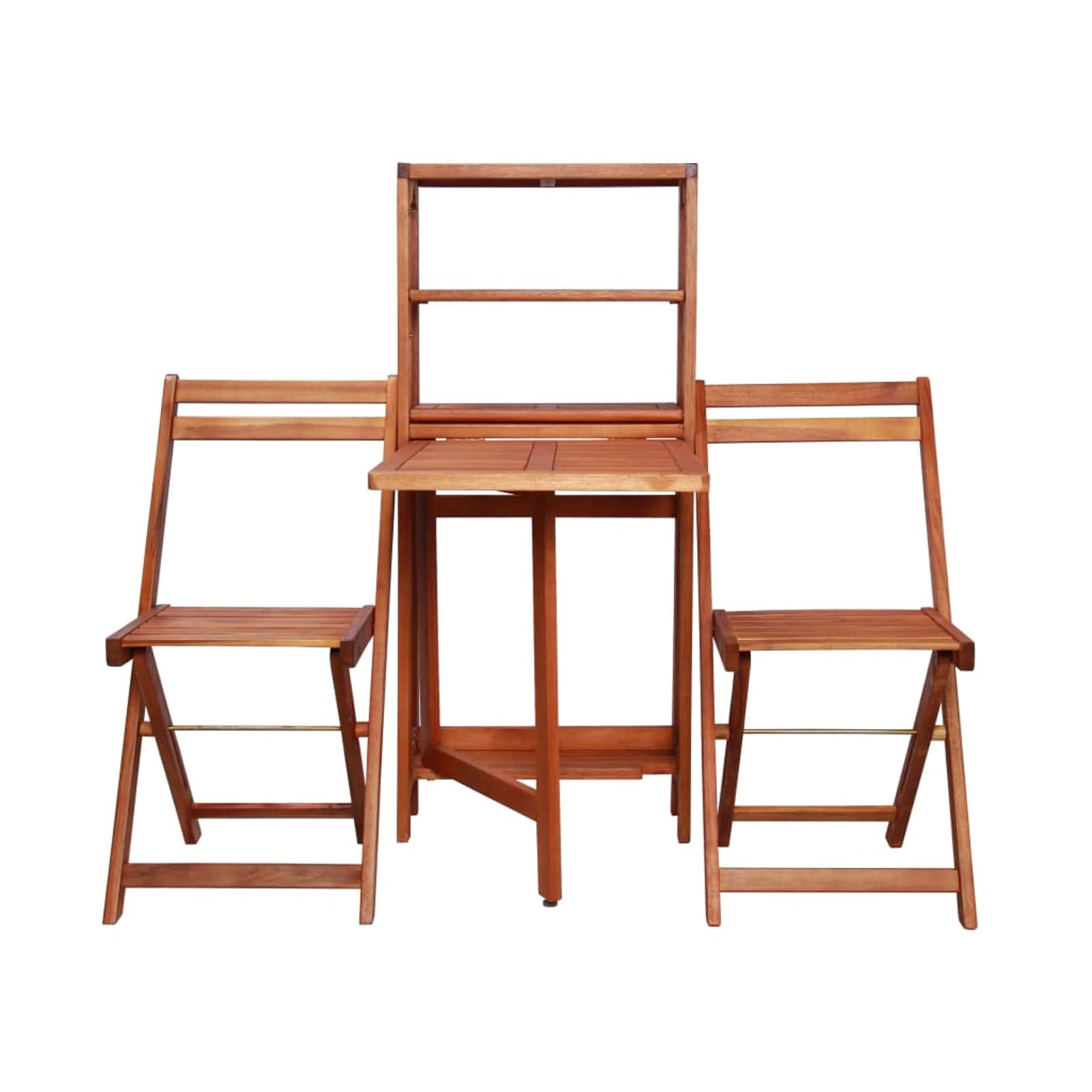 Juego de muebles de balcón de 3 piezas, juego de muebles de balcón, muebles de jardín, muebles de jardín, plegables, madera maciza de acacia