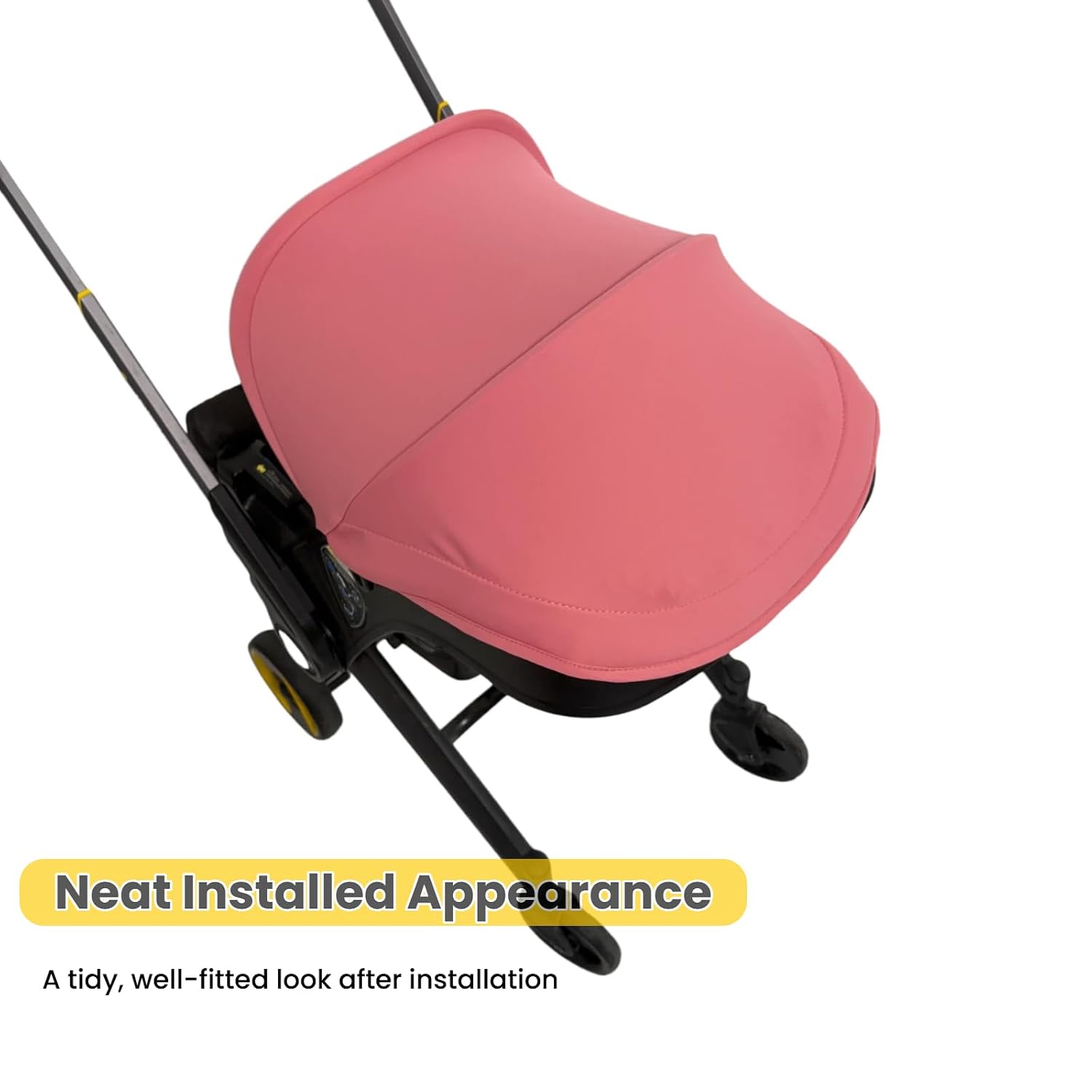 Replacement Canopy Cover Compatible with Doona+ Stroller & Car Seat, High-Opacity Sun Shade, Thick Soft-Stretch Fabric, 3-Piece Set with 2 Shoulder Pad Covers (Pink)