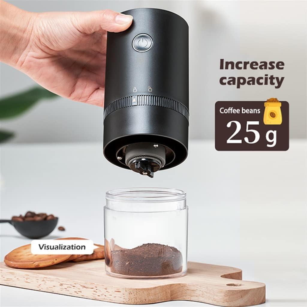 Portable Coffee Grinder Electric Home Outdoor Blenders Profession Adjustable Beans Grinding(D)