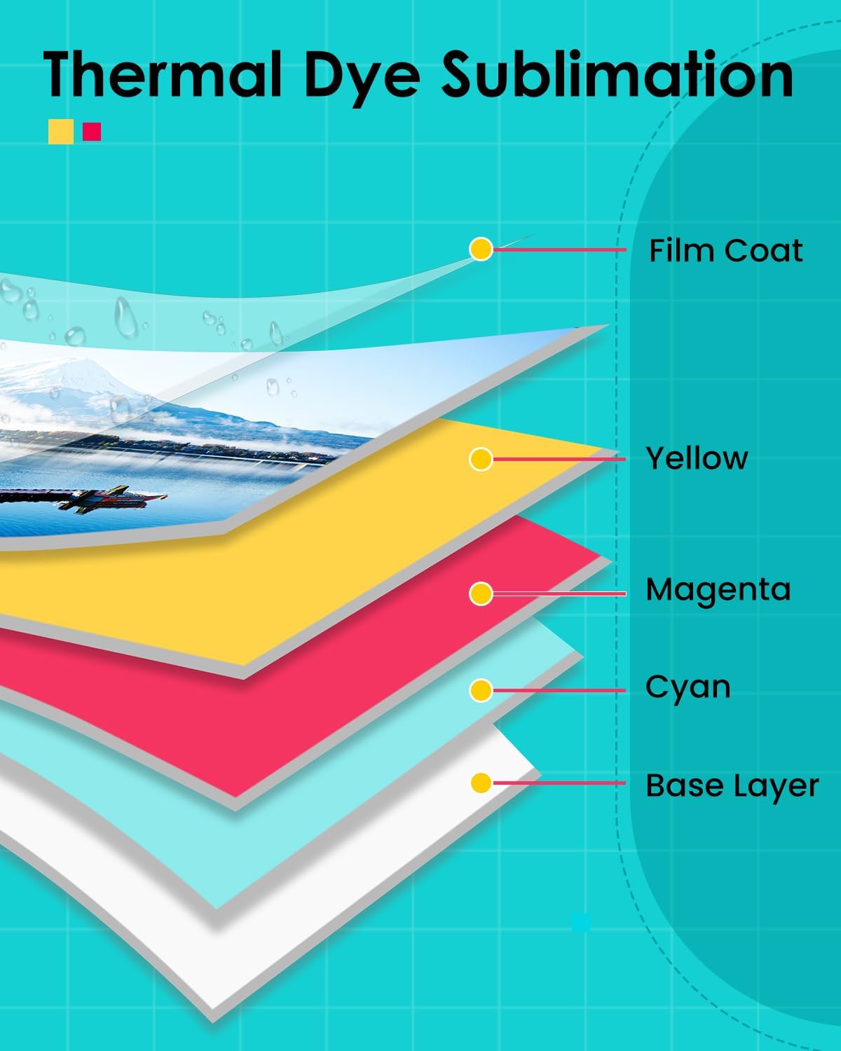 Compatible with Liene Amber M100/M200/M110/M210 4" x 6" Photo Printer 80 Sheets Photo Paper & 2 Ink Cartridges Refill, for DHP512/DHP513/DHP514/DHP515, Dye Sublimation, for Display, Framing