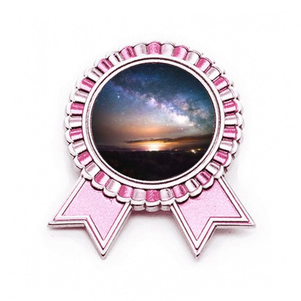 Broche rose nébuleuses galaxie en métal, le cadeau idéal style médaille céleste - 4