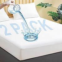 Vista 12 de Protector de colchón acolchado, 100 % impermeable y transpirable con elástico para colchones de 6 a 21 pulgadas de profundidad; protector relleno