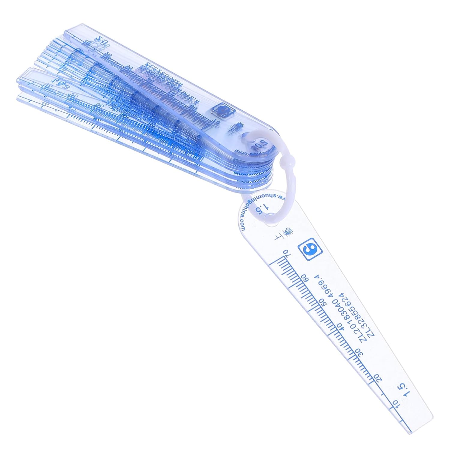 20pcs Tapered Gap Measuring Tool Feeler Gauge 0.05-2.0mm PVC Flatness Gauge for Fire Door Inspection and Engineering Maintenance