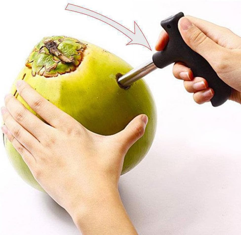 Coconut Opener Tool Stainless Steel Straw Hole Maker Portable Manual Coconut Tap Opener Lightweight Kitchen Gadget for Easy Opening