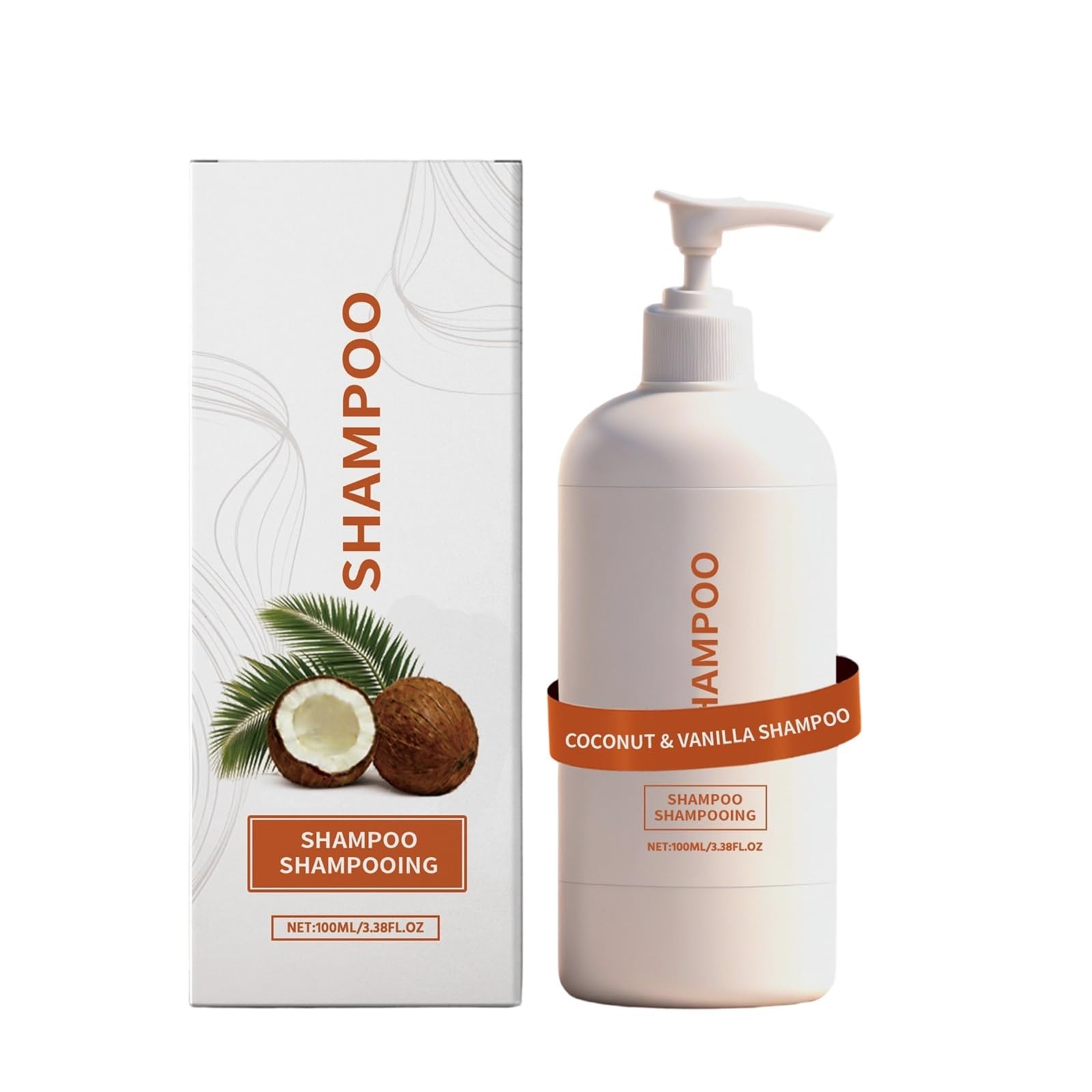 Champú de coco y vainilla | Apoya el cabello fuerte y ayuda a retener la humedad.(2pcs)