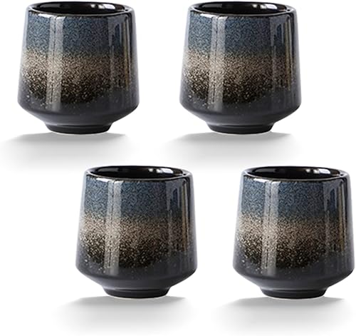 Miniatura 8 de Lxuwbd Taza de té de cerámica, juego de té de kung fu, taza de café, juego de té yerba mate, juego de tazas de compañía de cerámica de 4 piezas,