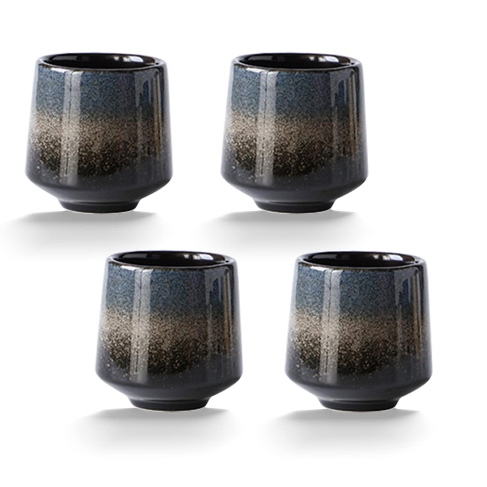 Lxuwbd ceramic tea cup, kung fu tea set, coffee cup, yerba mate tea set-4 piece ceramic companion cup set, espresso coffee cup, tea cup (Gradient color)