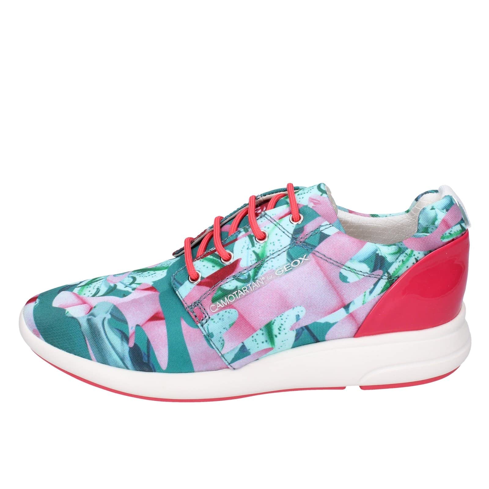 Geox Zapatillas de moda para mujer de lona verde