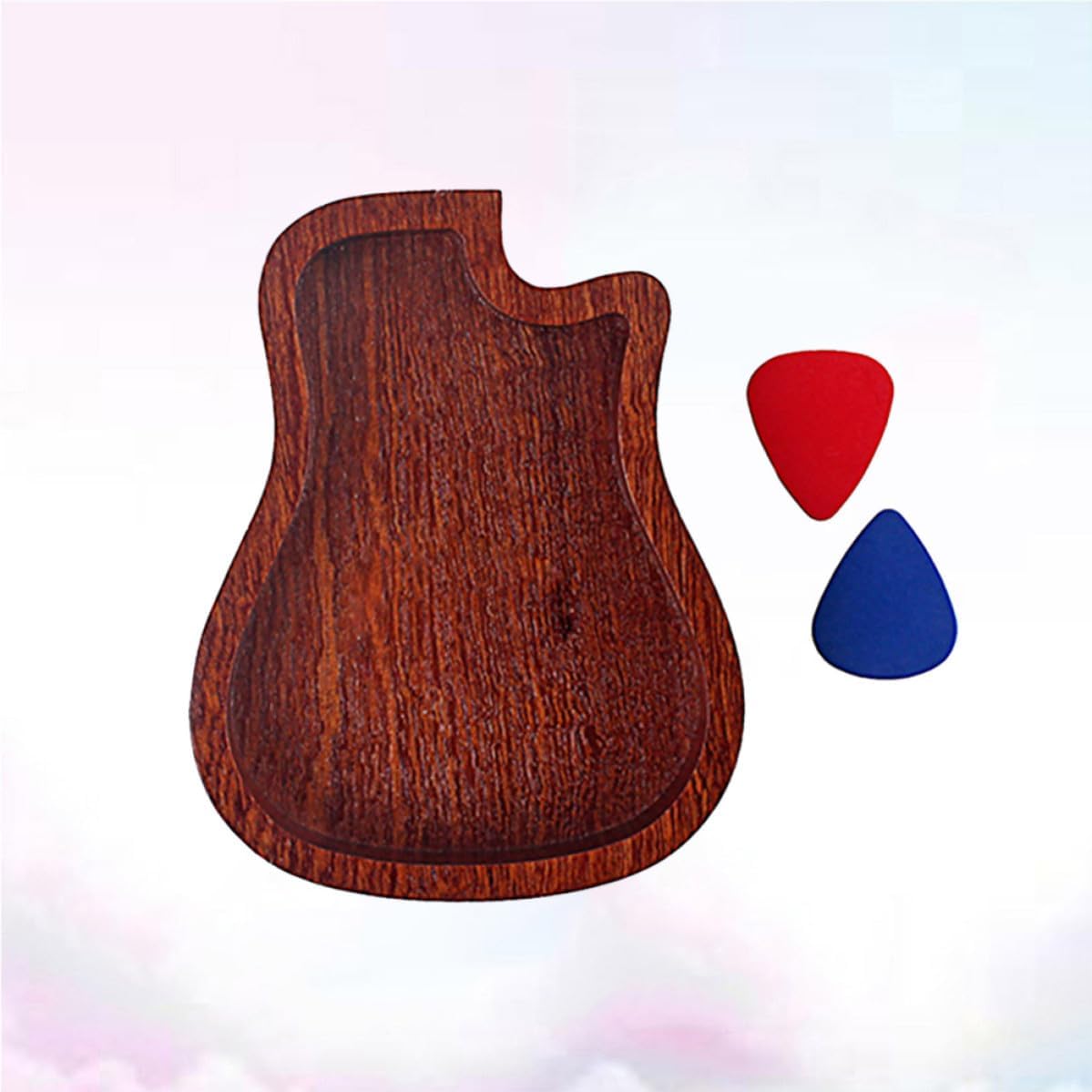 Wooden Guitar Plectrum Holder with 2 Picks 2pcs Storage Box for Bass image 5