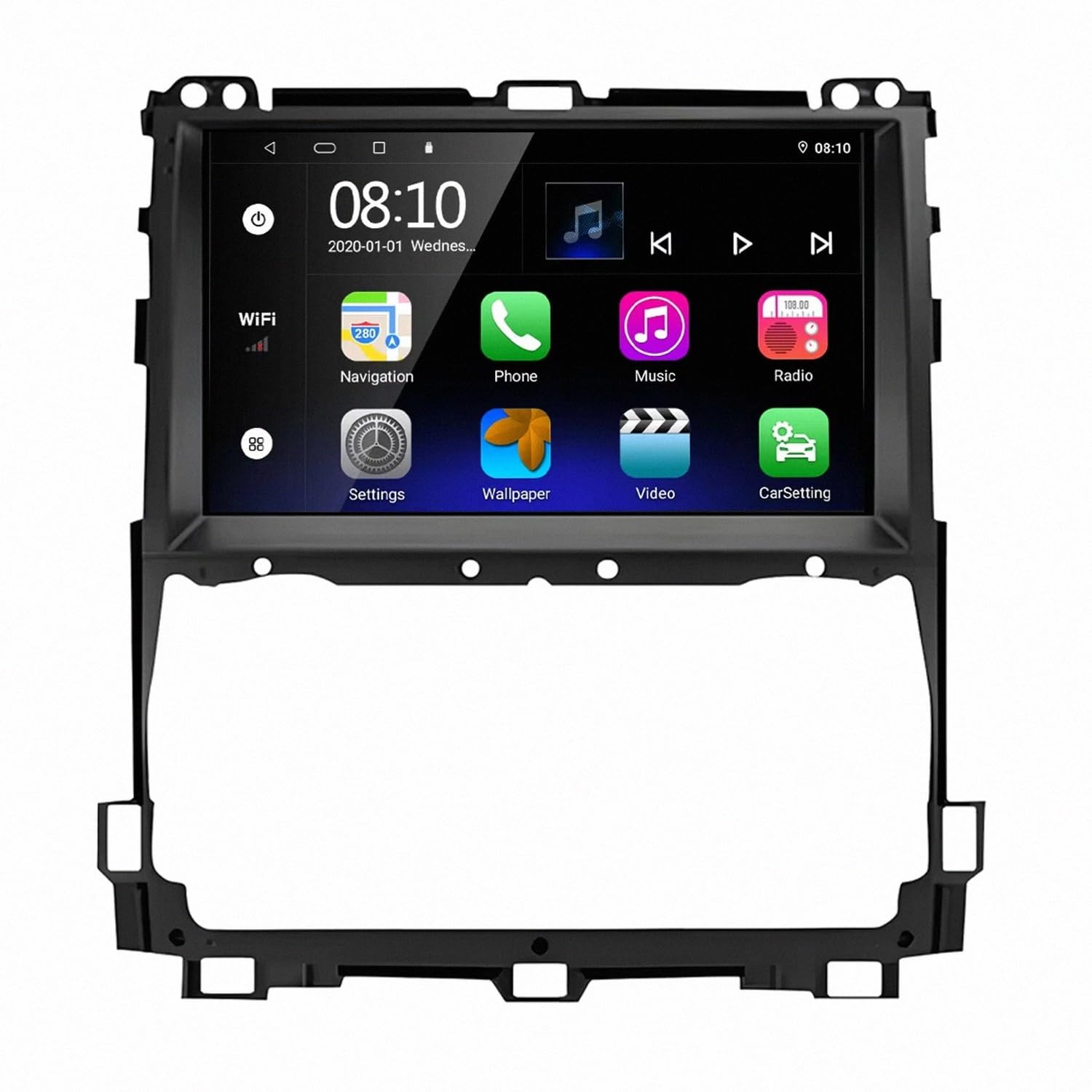 GPS Navi Navigationsgerät 2 Din für Toyota Land Cruiser Prado 120 3 III 2002-2009 mit Bluetooth Fm Radio, Mirror Link, USB, Aux, Bluetooth Unterstützt Tpms Lenkradsteuerung, 4 Kern 4G+64G