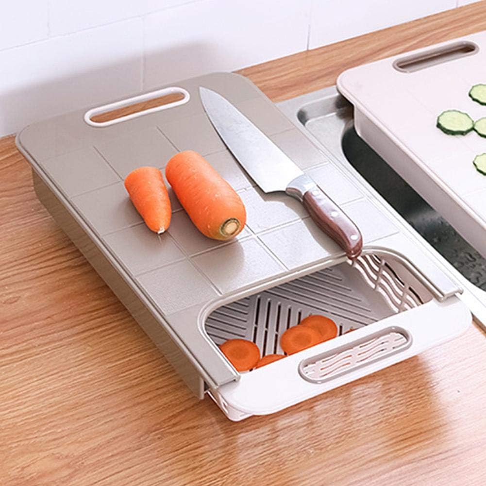 Deska do krojenia z miseczkami na ścinki, z tworzywa sztucznego, antybakteryjna, rowek na sok z tackami do wyciskania potraw kuchennych, Easy Waste Removal & Food Prep Awesome