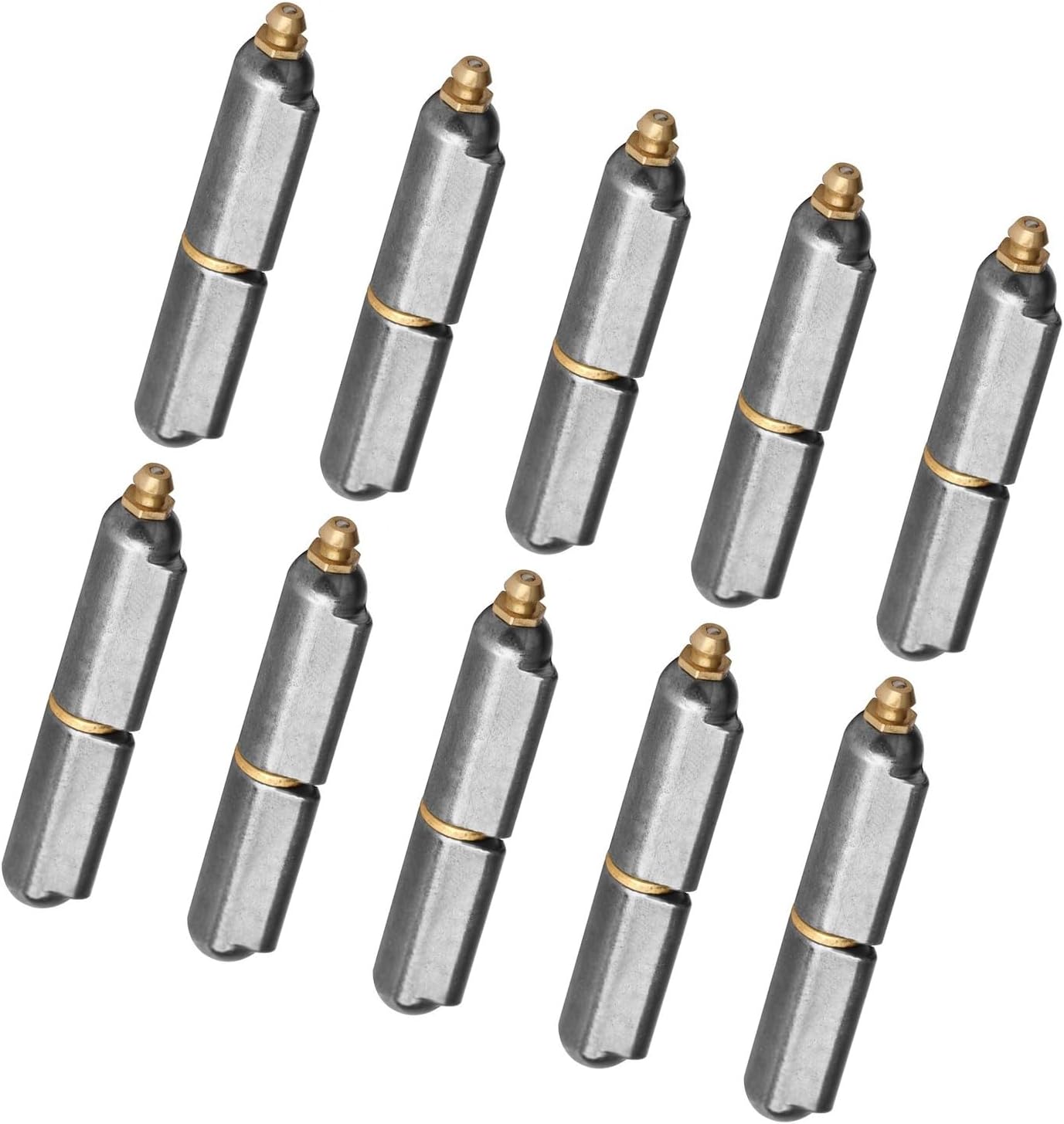 10Pcs Heavy Duty Weld On Hinge Weldable Hinge for Gate BBQ Smoker Stainless Weld On Hinges with Grease Zerk 6inch Greaseable Truck Accessory Hinges