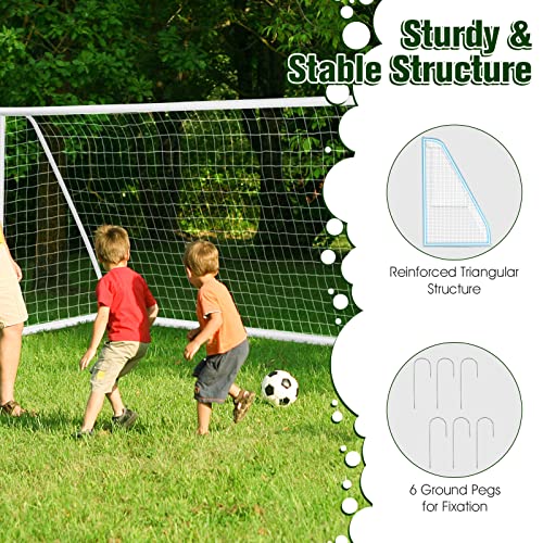 Goplus Soccer Goal, 6Ft X 4Ft/12Ft X 6Ft Soccer Net With Strong Upvc Frame, Quick Set-Up, High-Strength Netting, Portable Weatherproof Soccer Goals For Backyard Kids Soccer Practice Training #TOP5