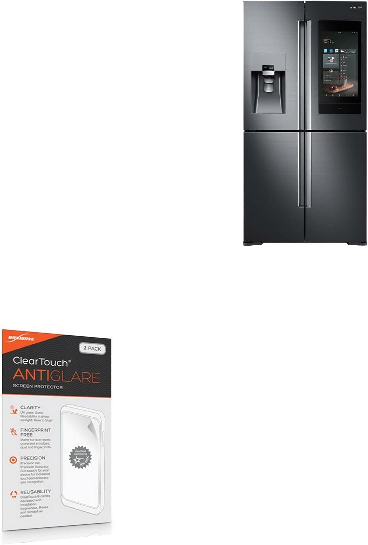 BoxWave Screen Protector Compatible with Samsung Family Hub Refrigerator with AKG Speaker - ClearTouch Anti-Glare (2-Pack), Anti-Fingerprint Matte Film Skin
