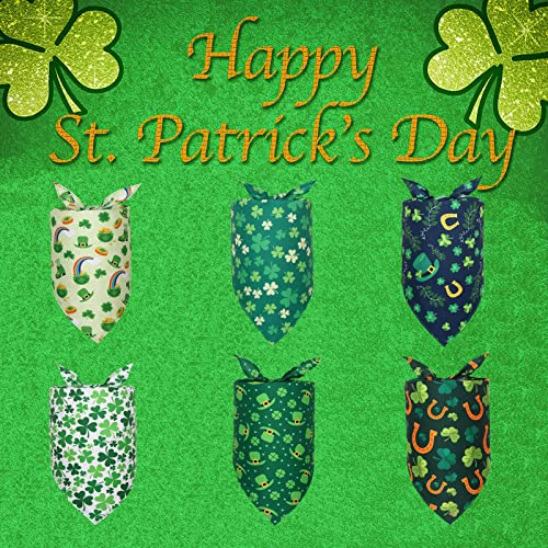 St. Patrick's Day Dog Bandanas - 6 Pack Irish Clover Shamrock Triangle Scarf Adjustable Pet Bibs St Patrick Kerchief Set Costume Accessories Decorations For Dogs Cats Pets (Small) #TOP5