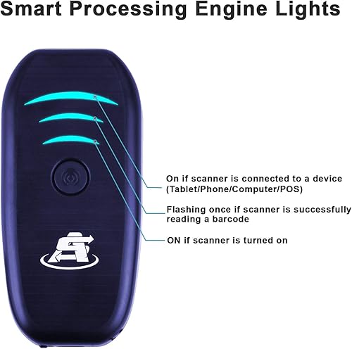 Miniatura 8 de ScanAvenger Escáner de código de barras Bluetooth portátil mini inalámbrico escáneres manuales - Pistola de escaneo 1D inalámbrica y recargable para