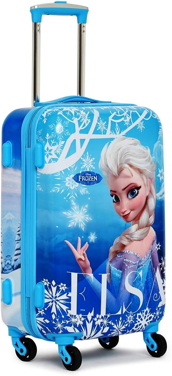Gamme Polycarbonate 55CMs Blue Front & Back Side Elsa Printed Hard Sided Cabin Luggage Trolley(GD16RGT001)
