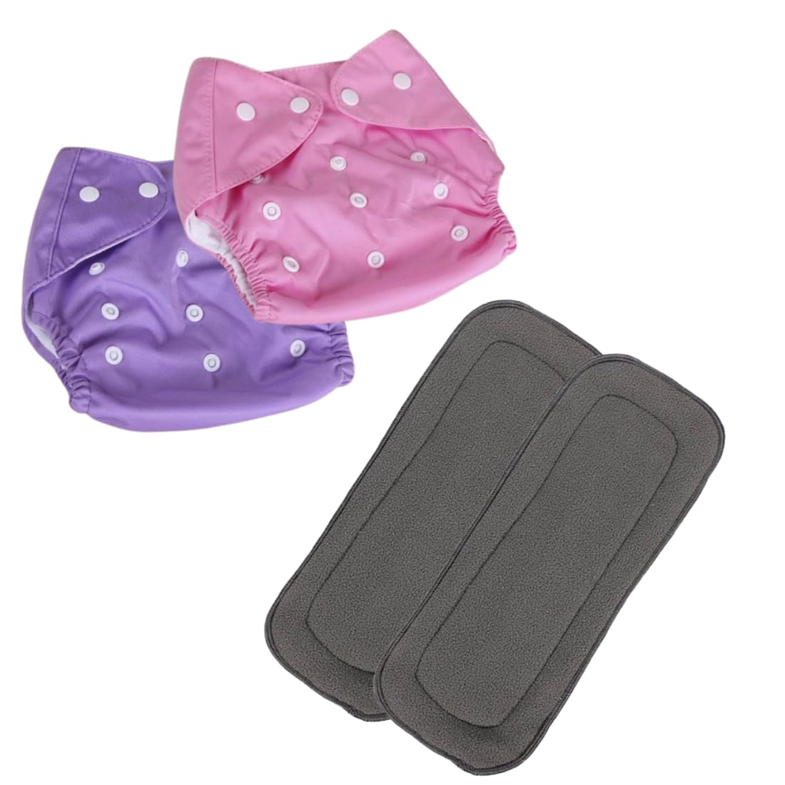 Mistic Reusable Cloth Diaper for Baby with Double Row Snaps | Adjustable & Washable Diaper with Inner Pocket | Soft & Waterproof (0–3 Years) (2) Purple-image-40