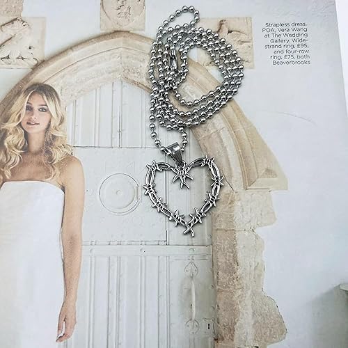 Miniatura 8 de Collar gótico de alambre de púas para mujer, collar de gargantilla de corazón de espina punk hip hop, collar de gargantilla de corazón de malla de