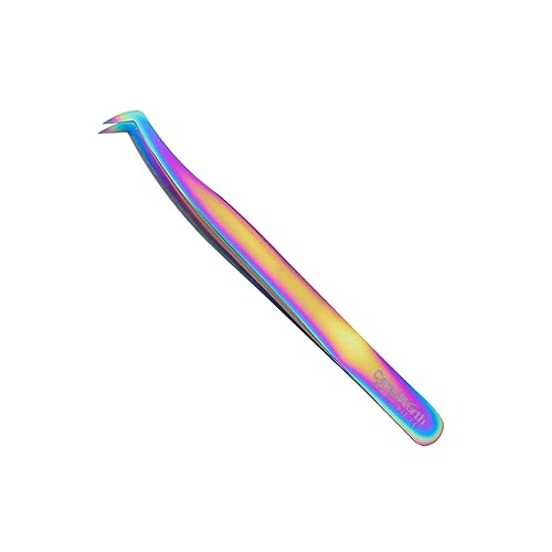 Pinzas de extensión de pestañas de calidad suiza, volumen ruso, titanio, multicolor, J1 (volumen de cisne)