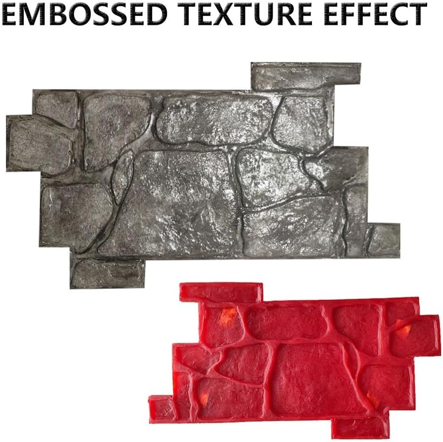 Floor Concrete Imprint Mold, Concrete Texturing Skin Polyurethane Stamp Stone Texture Mat, for Outdoor Decorative Landscaping