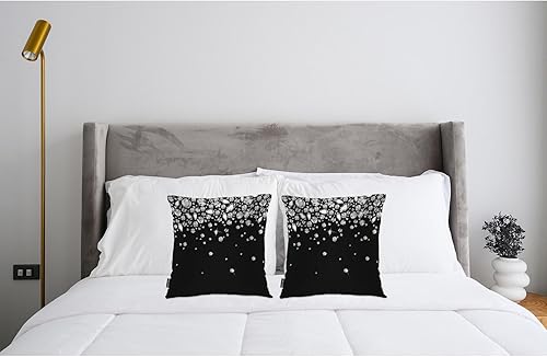 Miniatura 3 de Swono Juego de 2 fundas de cojín cuadradas con gemas de diamante brillante de 18 x 18 pulgadas, juego de 2 fundas de almohada con piedras preciosas