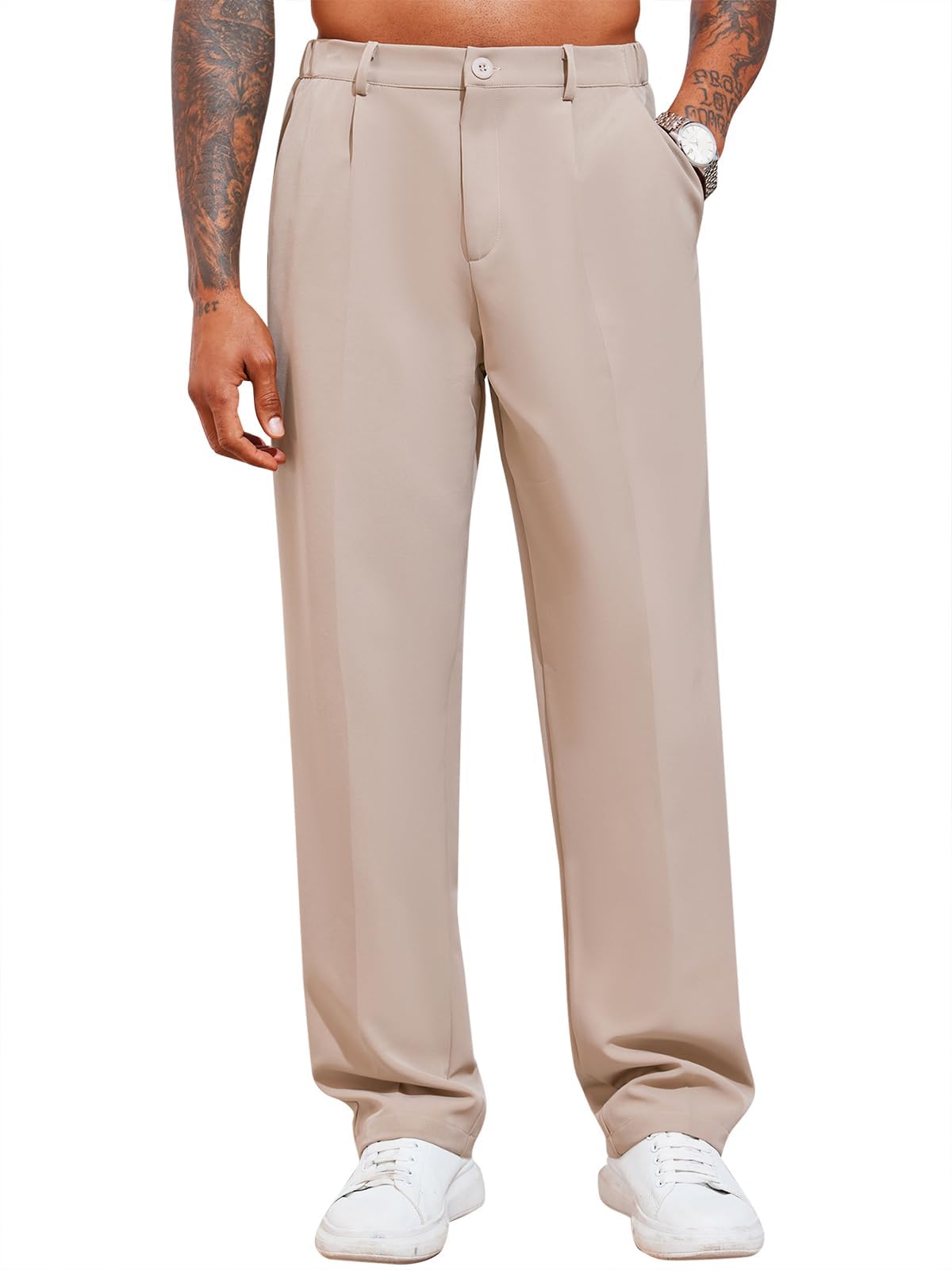 Runcati Herren Chino Hose Lockere Freizeithose Elegante Anzughose Stilvolle Stoffhose Männer Hosen für Business
