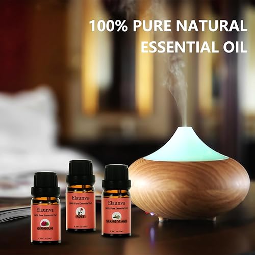 Miniatura 2 de Juego de aceites esenciales, 100% puro natural, 6 aromas (clavomanzanillarosajazmíngeranioylang ylang), para aromaterapia y fragancia del hogar,