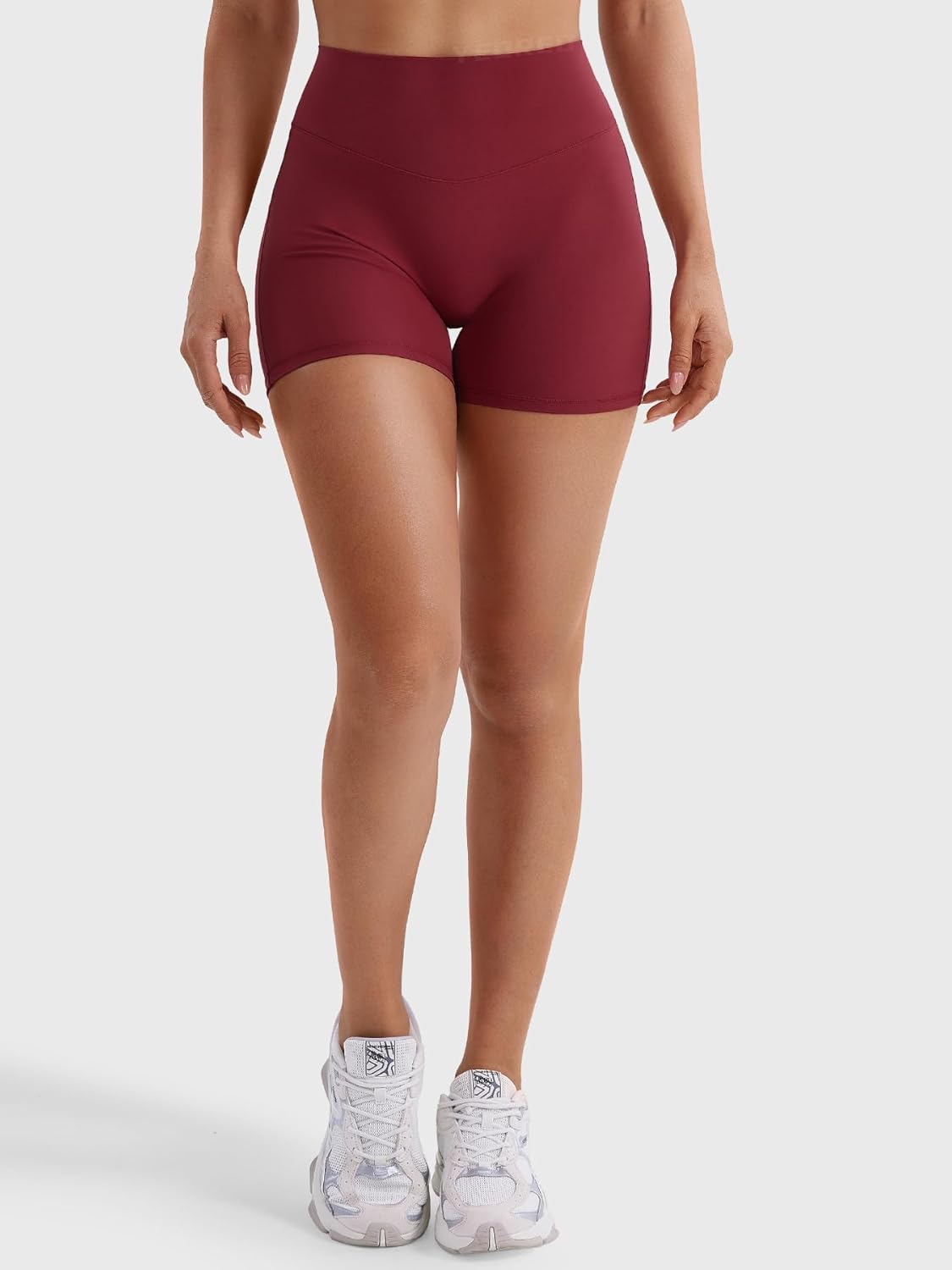 YEOREO Women Workout Gym Shorts Impact 4.5" ScrunchHigh Waist Yoga Biker Shorts with Tummy Control - Image 4