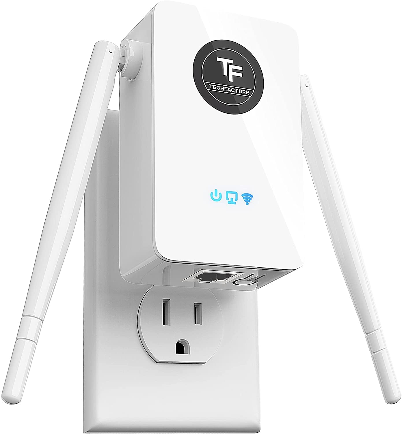 Latest 2021 WiFi Range Extender up to 2,800sq.ft Signal Booster with Gigabit Ethernet Port, Easy WPS 1-Button Connect, WiFi Amplifier is Compatible with Alexa Devices, Latest WiFi Repeater (Renewed)