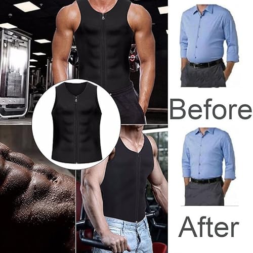 Iotkit Manson Gynecomastia Compress Zipper Vest, Compression Shirts For Men, Sauna Suit For Men, Compression Tank Top Men (B,2Xl) #TOP3