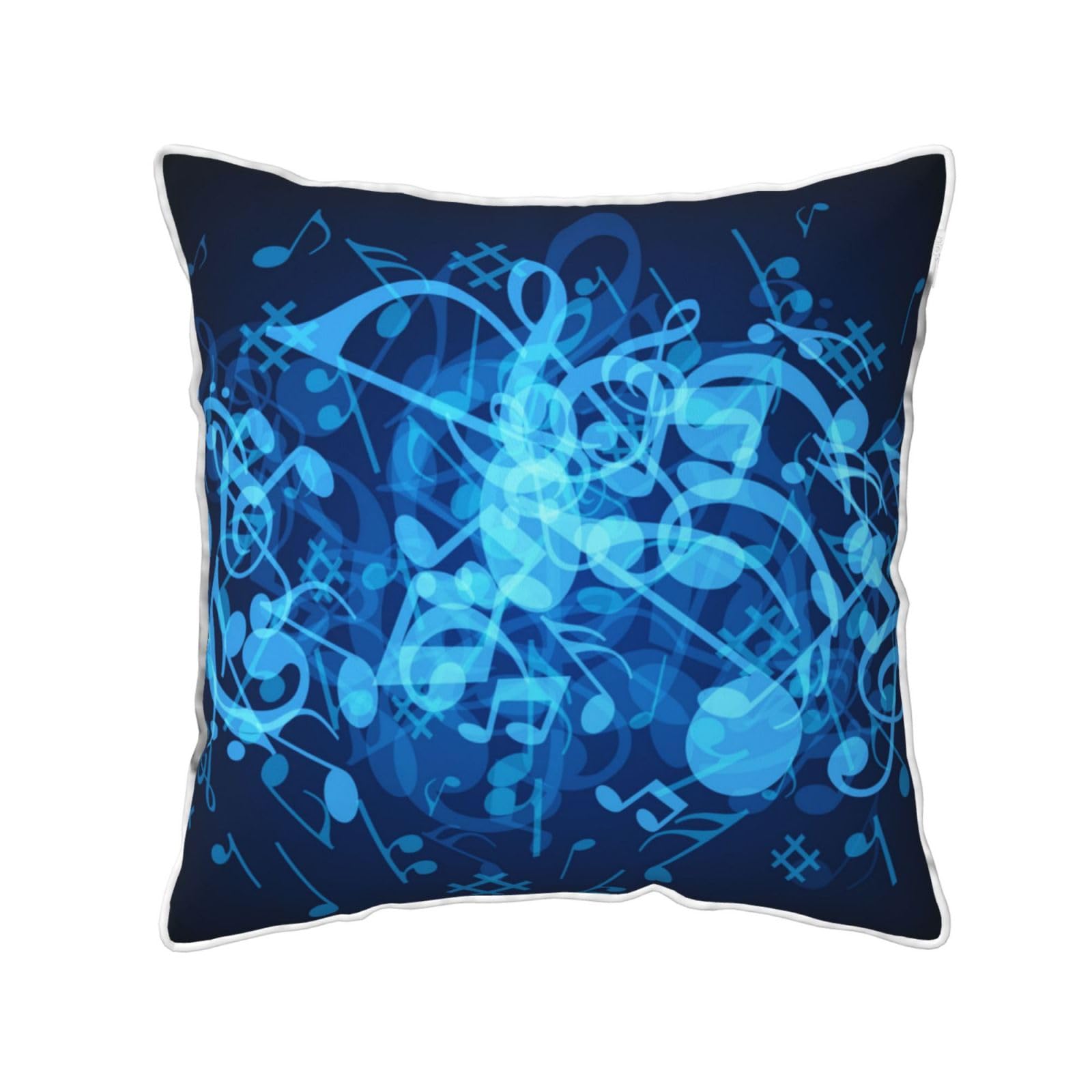 FZGGWYHL Blue Musical Notes printed Velvet Throw Pillow Cover Pillowcase