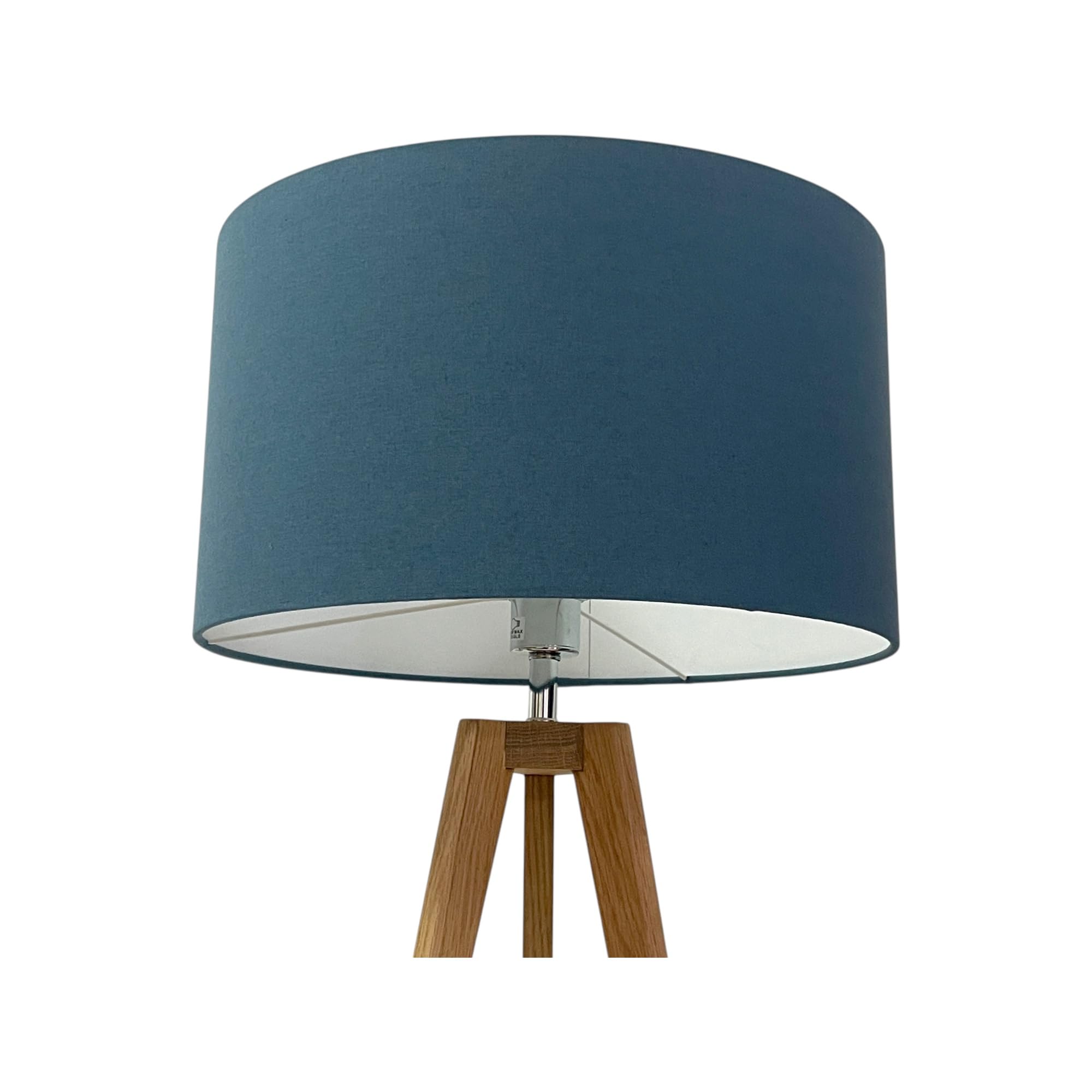 Blue Stone Linen Blend Drum Lampshade