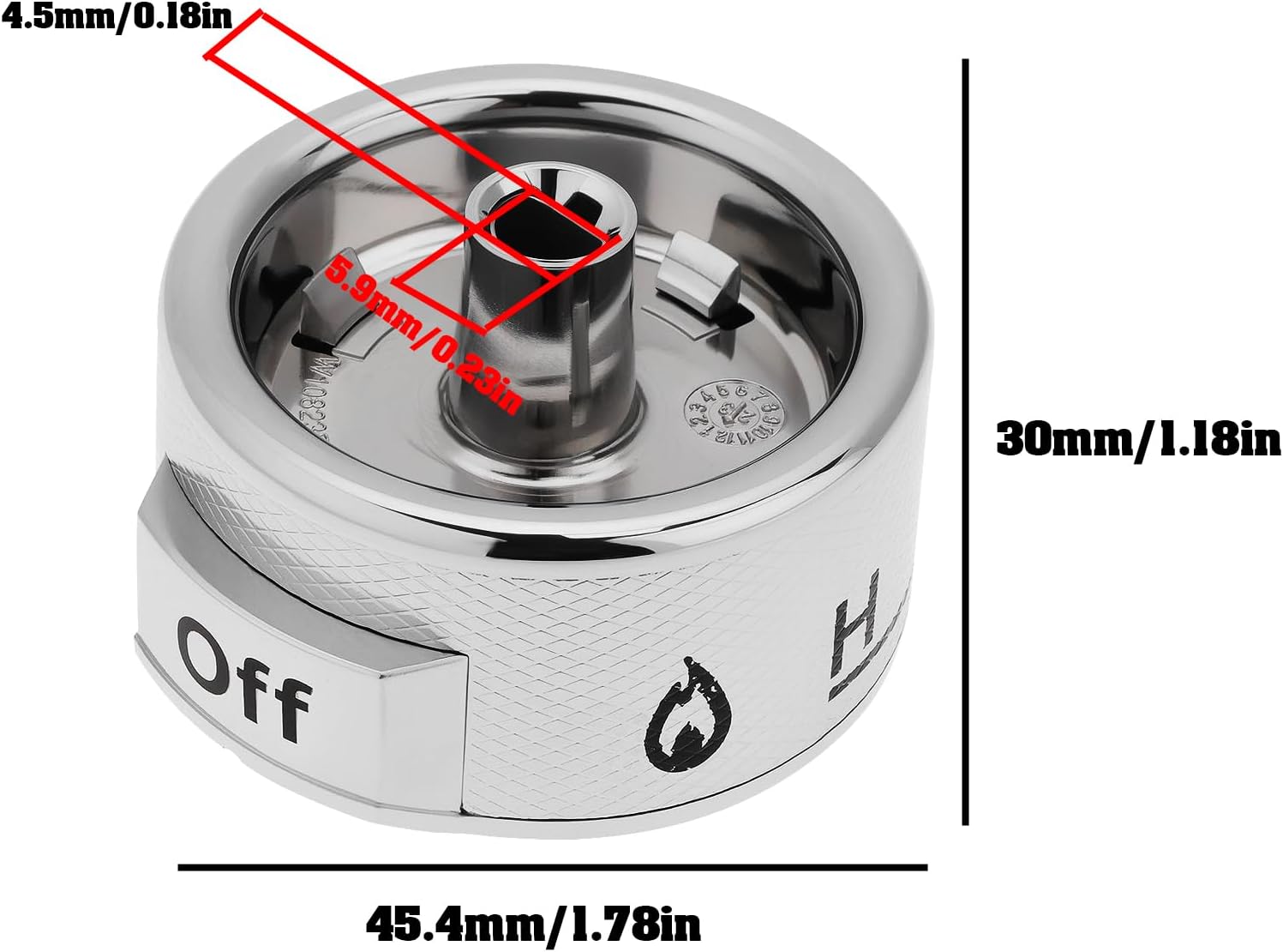 Create idea Stove Burner Knobs W11030413 Compatible with Whirl-pool Compatible with KitchenAid Range Knob WPW11030413 Replace W10643306, W11027434, W10786063 WPW11030413
