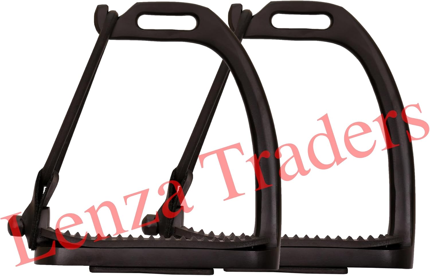 Peacock Black Matte Safety Stirrups Horse Riding S/Steel with TREADS, Horse Stirrups, Equestrian Peacock Safety Stirrups for Adults/Childerns