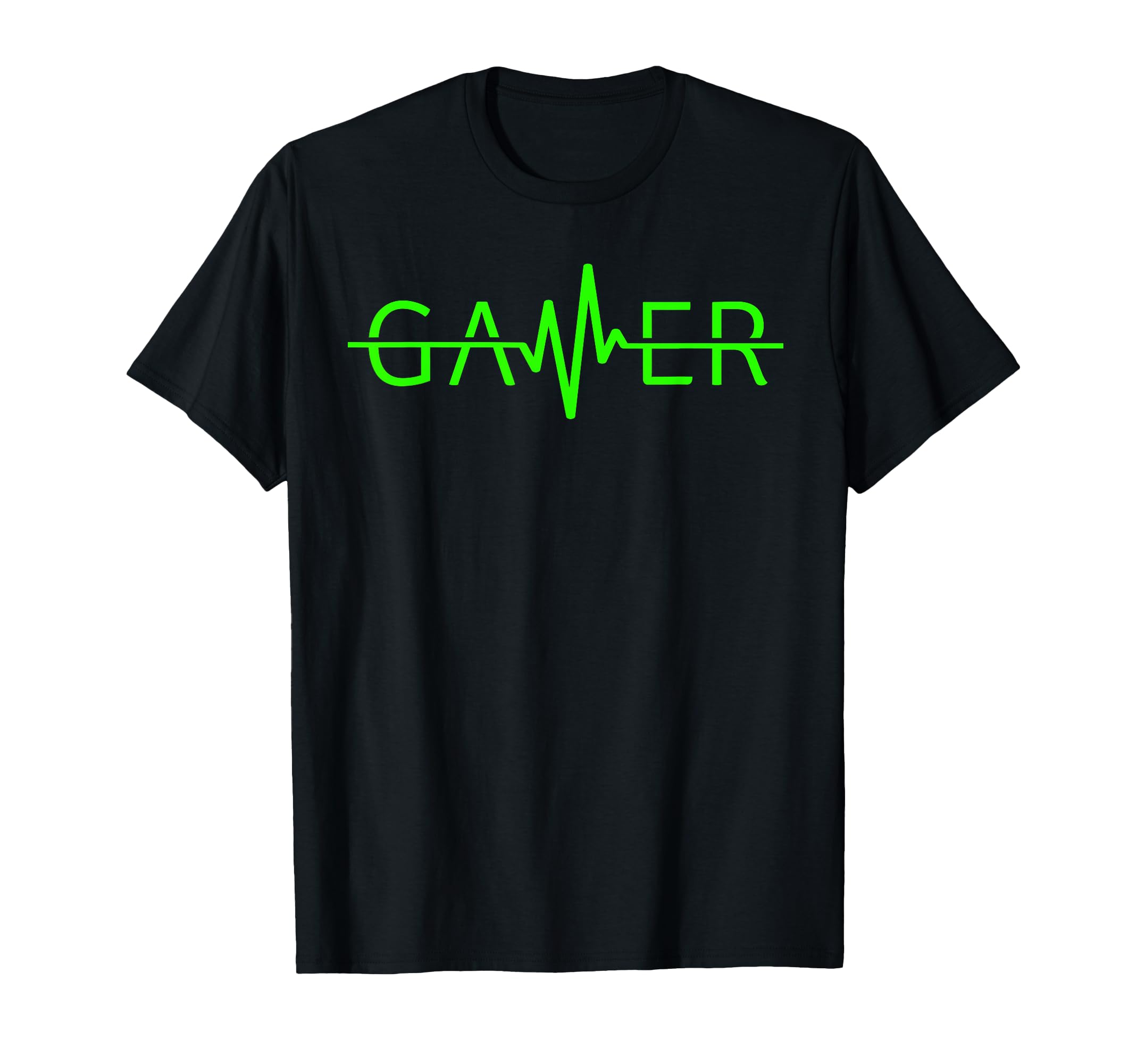 Gamer Heartbeat Tween Teen Gaming Graphic Designs Black Gaming T-Shirt