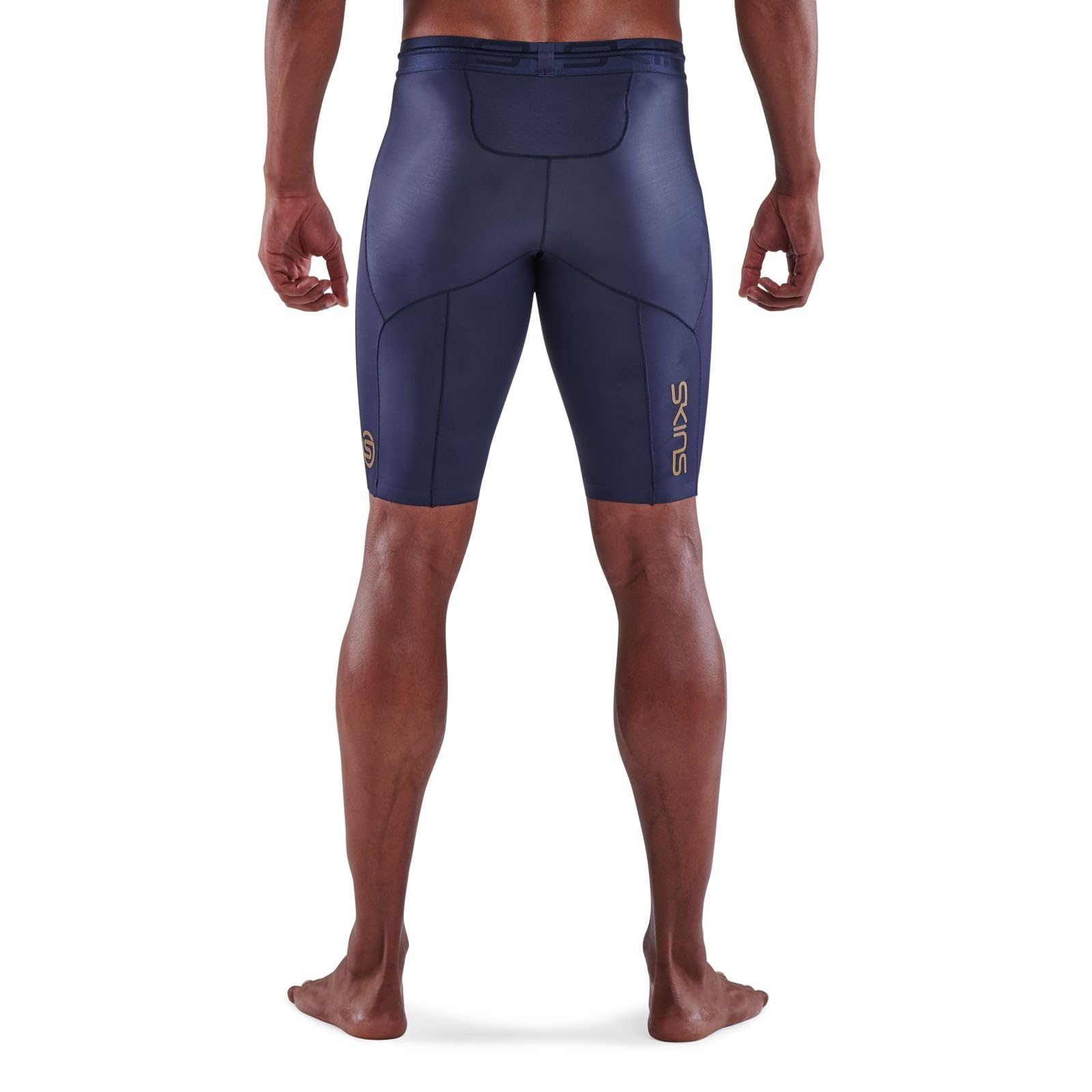 Skins Series-5 Half Tights Herren blau Größe S 2022 Laufsport Shorts