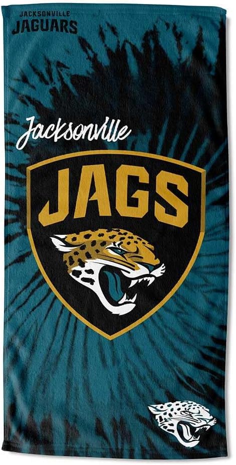 Image of Northwest NFL Jacksonville Jaguars Unisex-Adult Beach Towel, 30 inch x 60 inch, Psychedelic (Pack of 6)