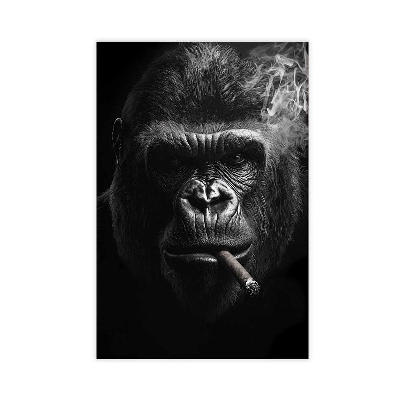 BNCEDJK Smoking Gorilla Print Canvas Poster Wall Art Print Picture Paintings 12x18inch(30x45cm)